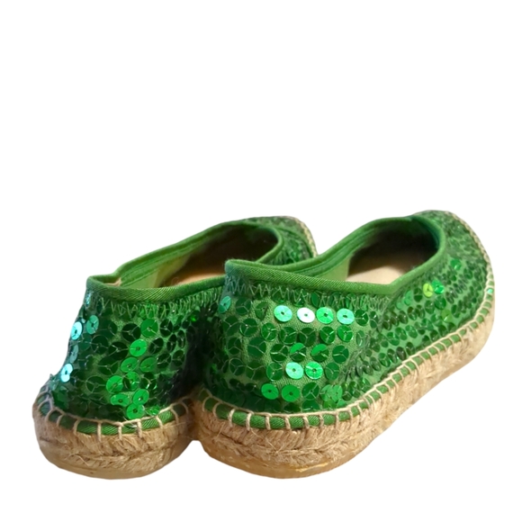 3/25BC Footwear Green Sequin Flats Size 6 - Picture 4 of 14
